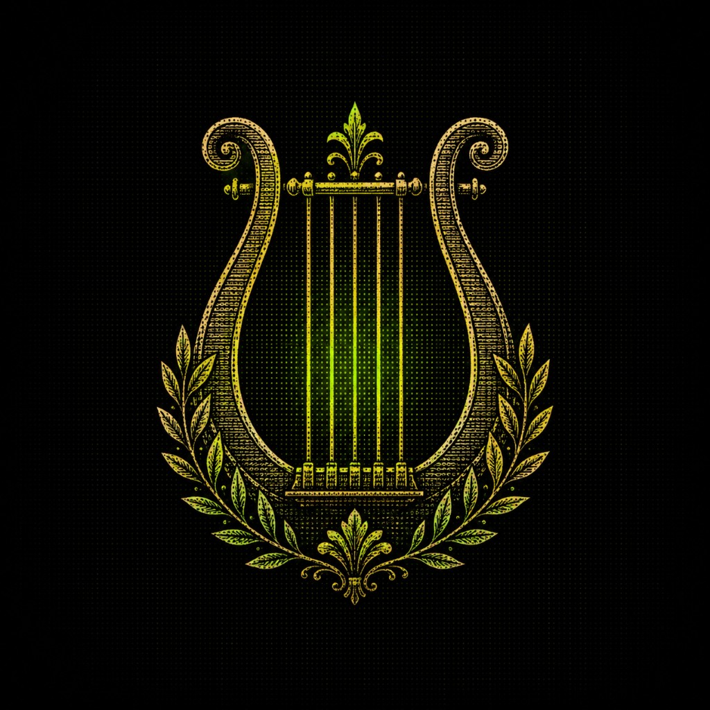 Orpheus DAO — golden lyre emblem with oracle glow